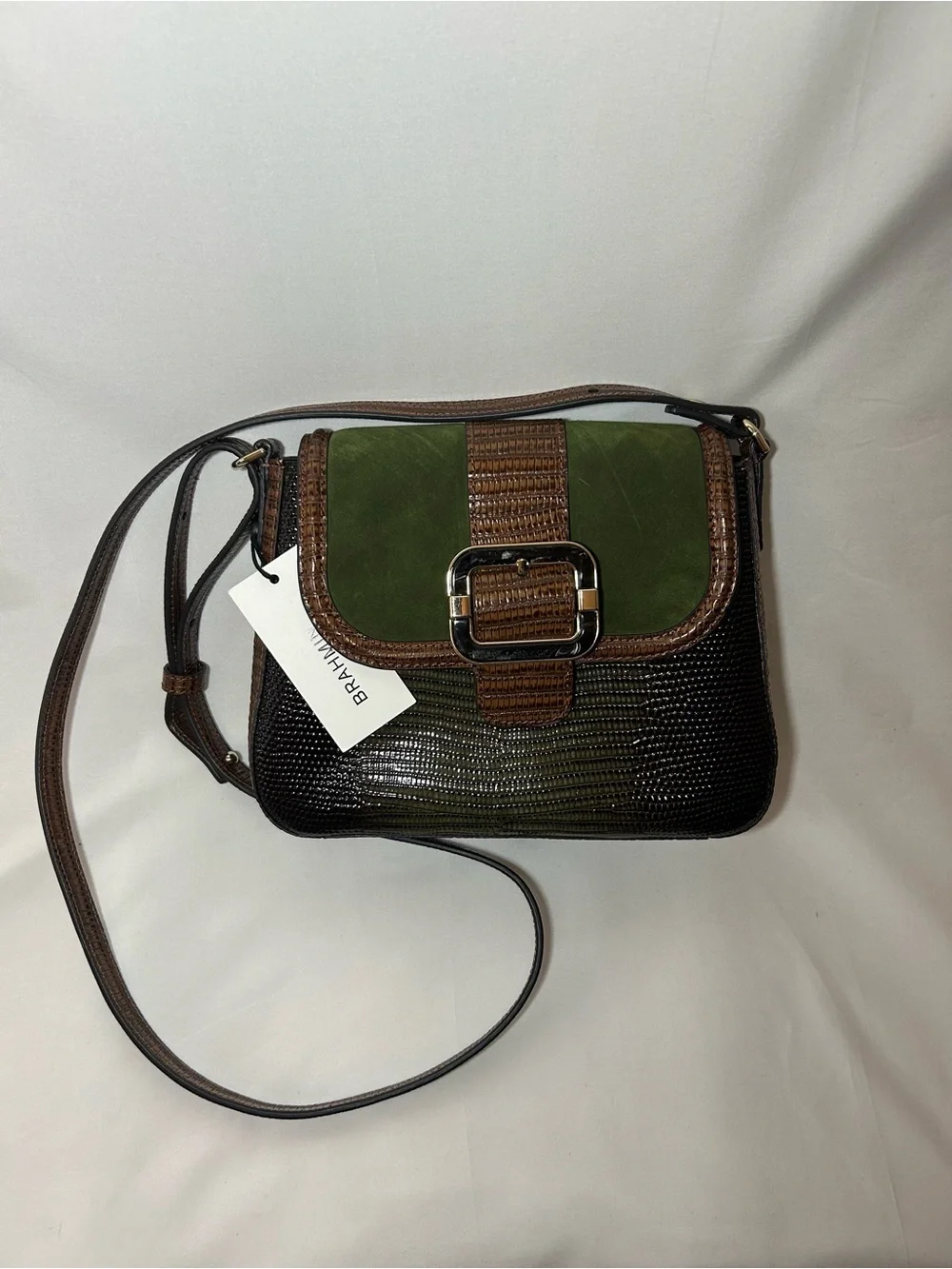 Brahmin Gianna Green & Brown leather